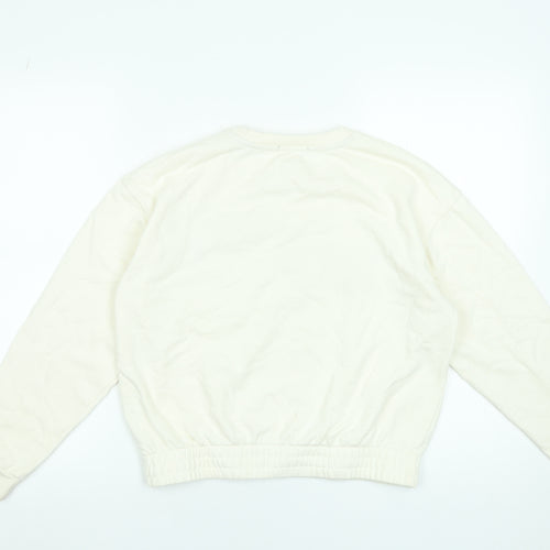 Primark Girls Ivory Positive Vibes Crew Neck Sweatshirt 12-13 Years
