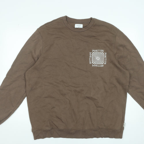 Easy Brown 3XL Women's Relaxed Fit Cotton Blend Sweatshirt