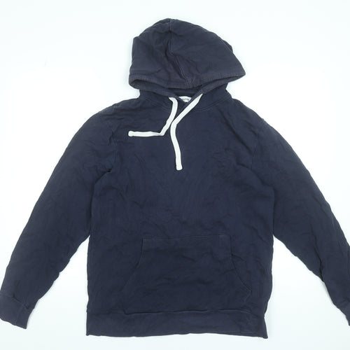 Jack & Jones Men's Blue Pullover Hoodie Size L Cotton Casual Sweatshirt