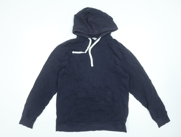Jack & Jones Men's Blue Pullover Hoodie Size L Cotton Casual Sweatshirt