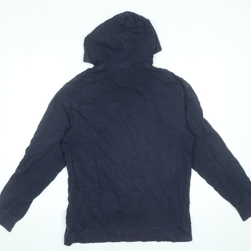 Jack & Jones Men's Blue Pullover Hoodie Size L Cotton Casual Sweatshirt