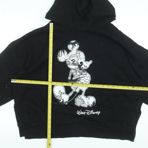 Disney Women Black L Hoodie Pullover Mickey Mouse Graphic