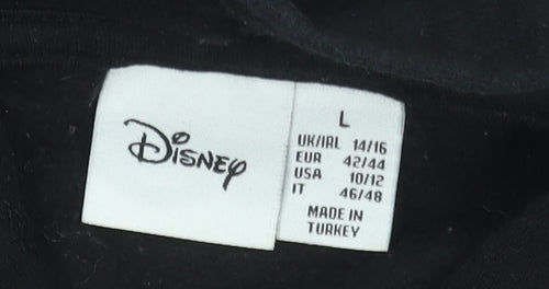 Disney Women Black L Hoodie Pullover Mickey Mouse Graphic