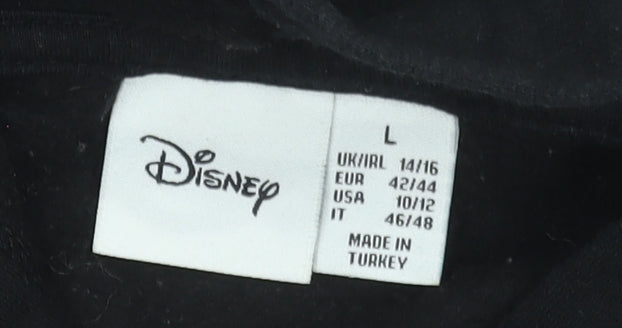 Disney Women Black L Hoodie Pullover Mickey Mouse Graphic