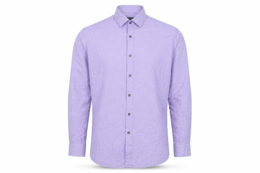 Remus Uomo Men's Purple Slim Fit Long Sleeve Dress Shirt 16.5in