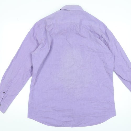 Remus Uomo Men's Purple Slim Fit Long Sleeve Dress Shirt 16.5in