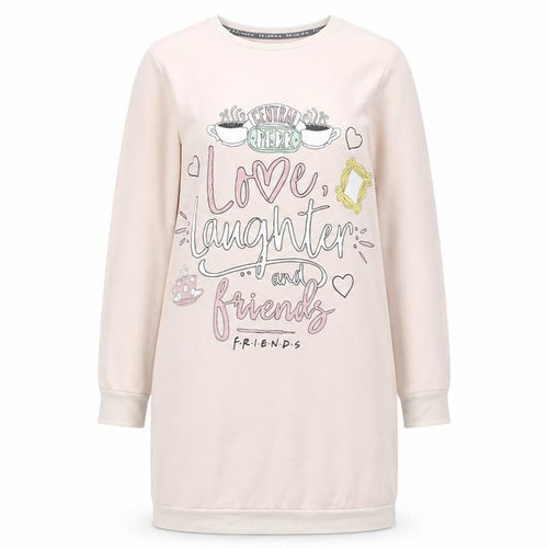 George Girls Beige Friends Graphic Long Sleeve T-Shirt Dress 12-13 Years