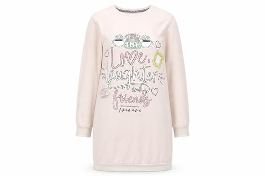 George Girls Beige Friends Graphic Long Sleeve T-Shirt Dress 12-13 Years
