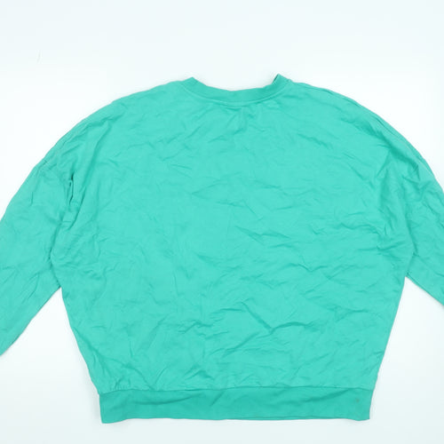 Disney Pluto Green Sweatshirt by George Women L 16-18 Cotton Graphic