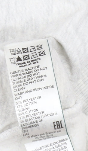 Marks and Spencer Women Grey Marl Size 16 Crew Neck Pullover Sweatshirt