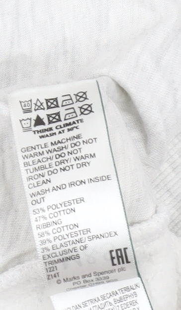 Marks and Spencer Women Grey Marl Size 16 Crew Neck Pullover Sweatshirt