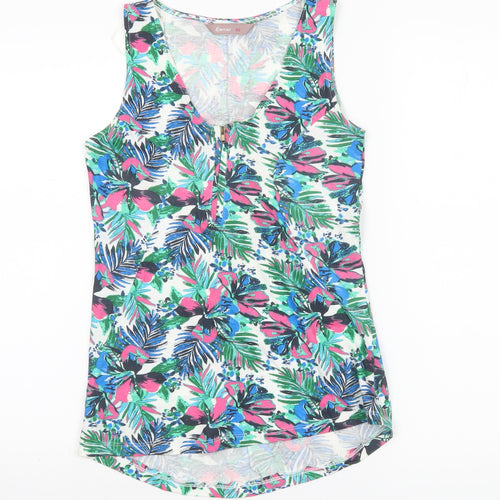 Awear Womens XS Multicoloured Floral Cotton Sleeveless Tank Top