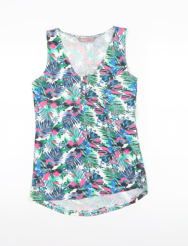 Awear Womens XS Multicoloured Floral Cotton Sleeveless Tank Top
