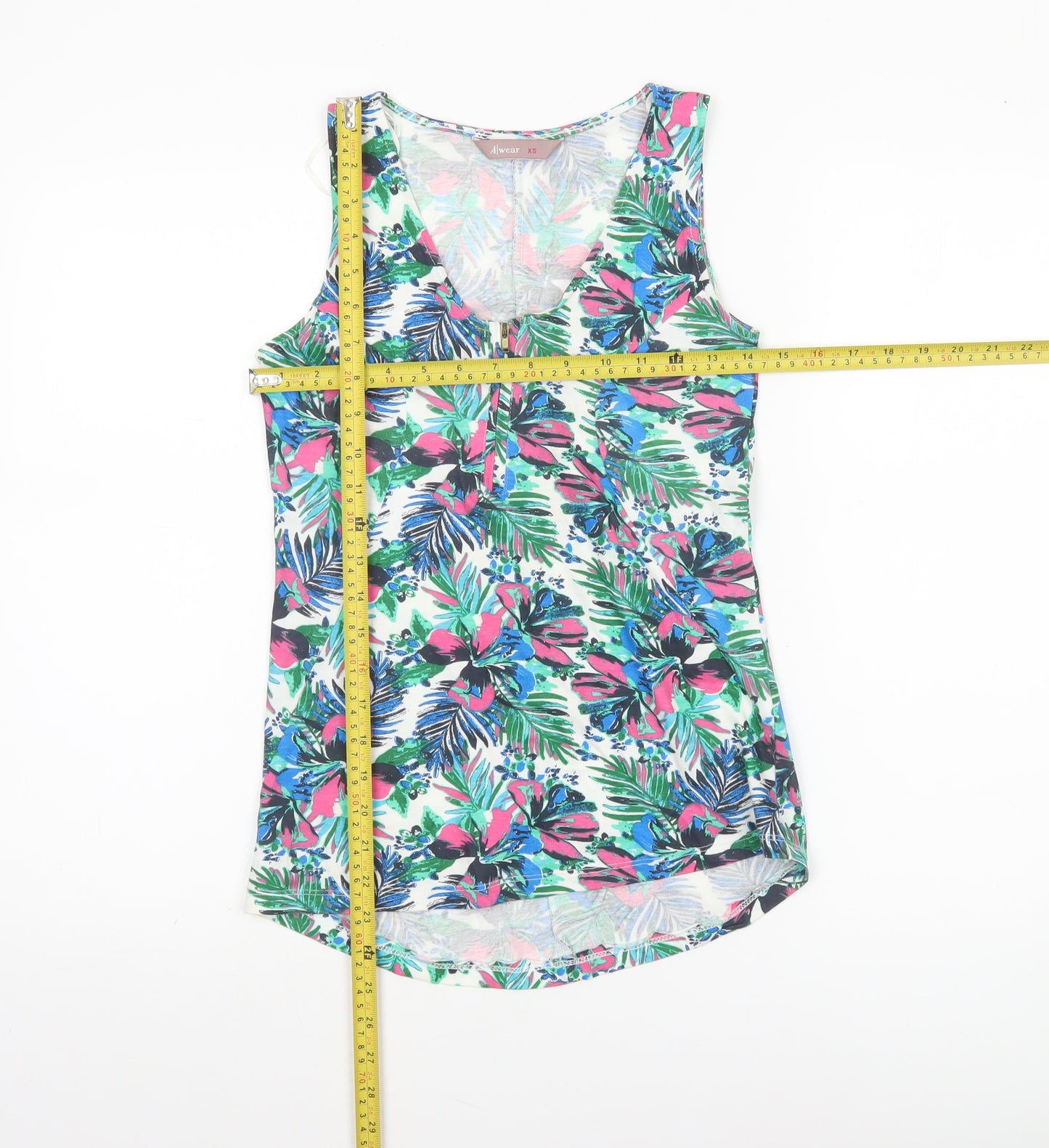 Awear Womens XS Multicoloured Floral Cotton Sleeveless Tank Top