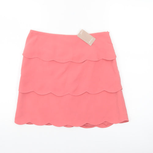 A|wear Womens Pink Layered Scalloped A-Line Skirt Size 10