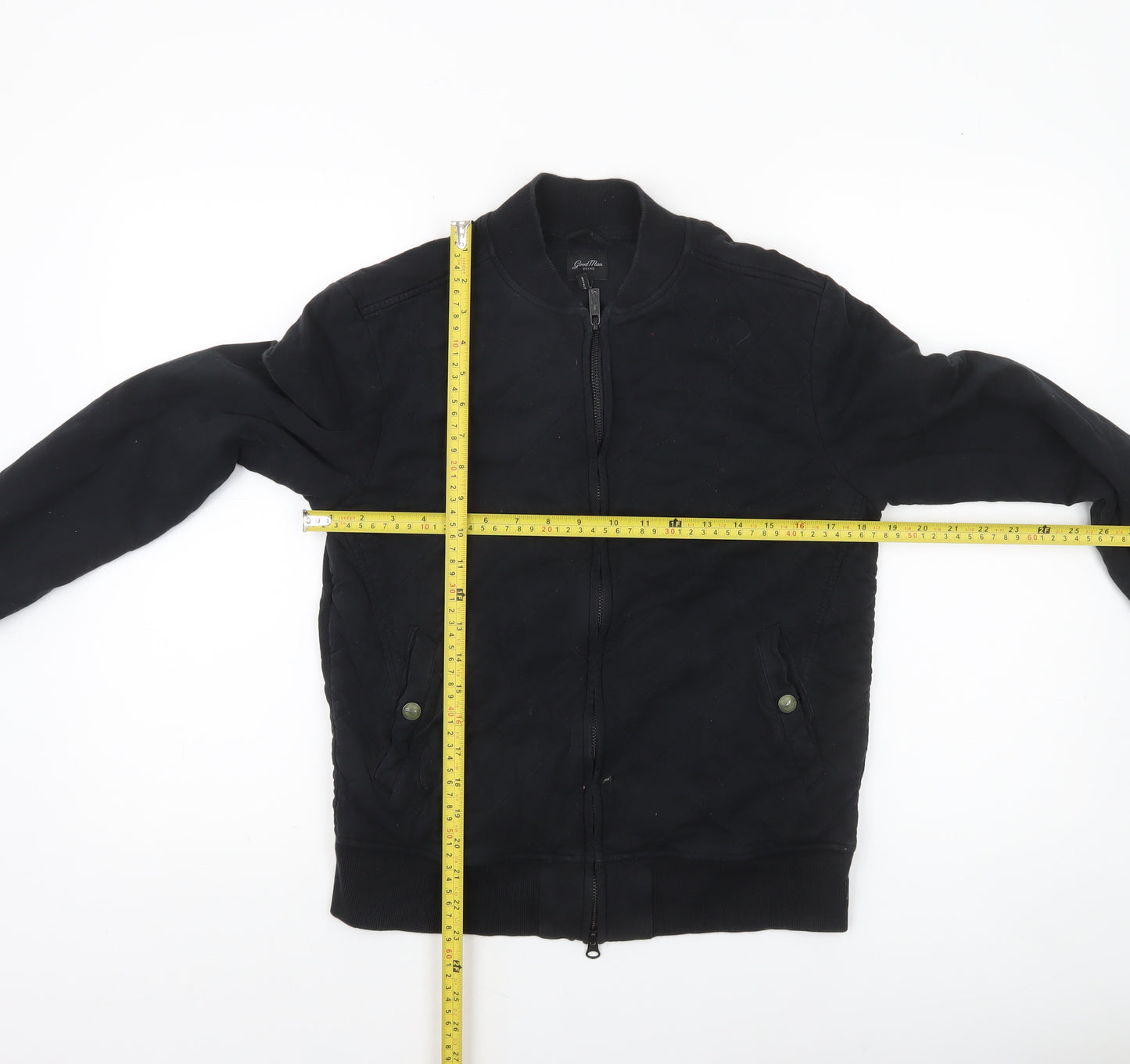 Good Man Brand Men's Black Cotton Bomber Jacket Size S