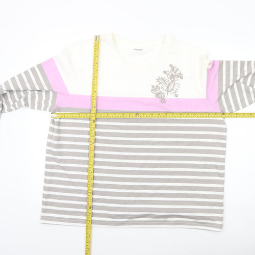 Damart Women’s Multicoloured Striped Long Sleeve T-Shirt Size 22