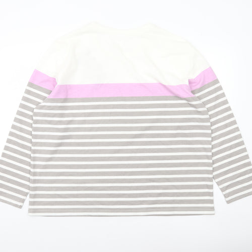 Damart Women’s Multicoloured Striped Long Sleeve T-Shirt Size 22