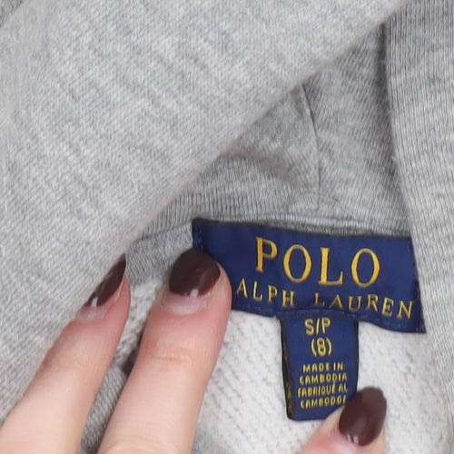 Polo Ralph Lauren Boys Grey Full Zip Hoodie Size 8 Cotton Blend