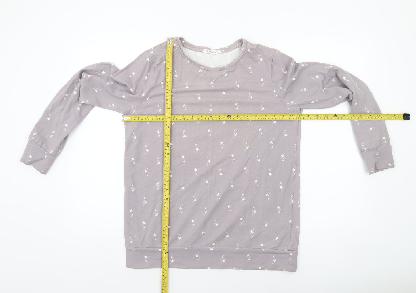 WoolOvers Women’s Grey Star Print Pullover Sweatshirt Small