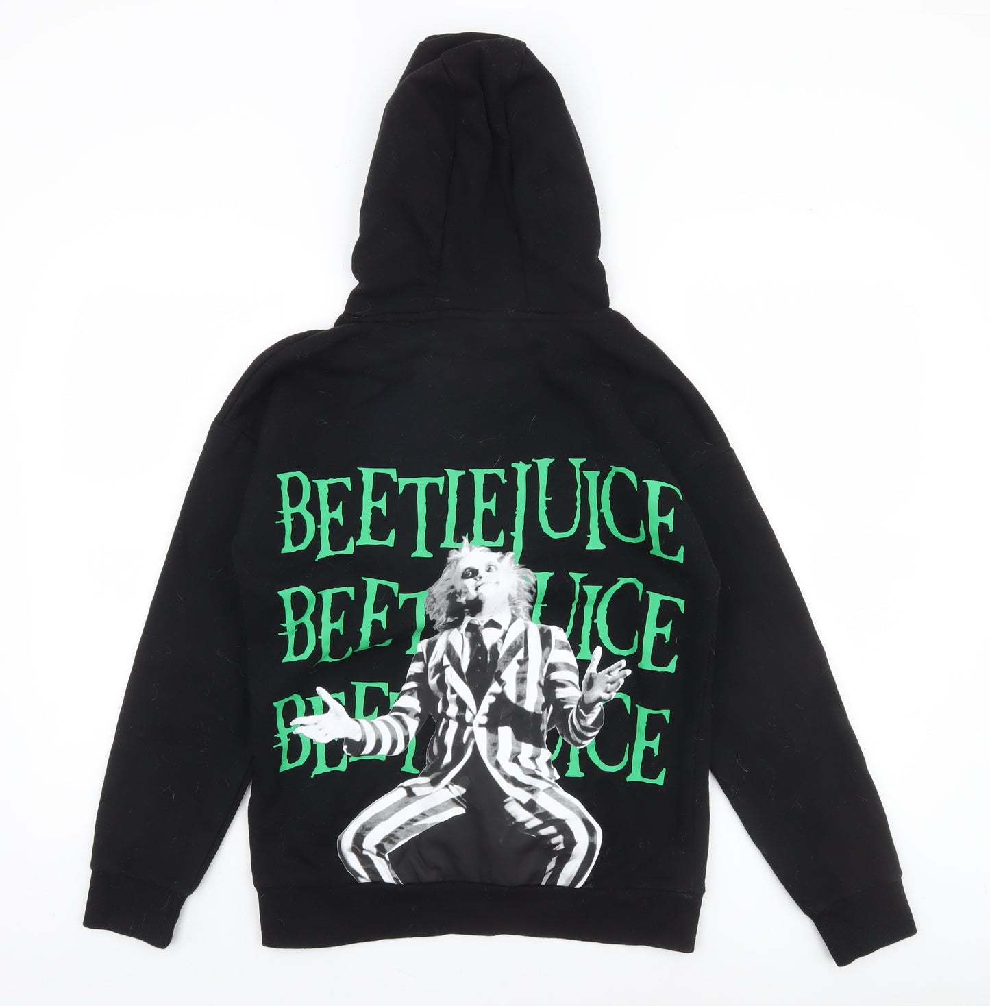 Beetlejuice Boys Black Pullover Hoodie 12-13 Years Graphic Print Fleece