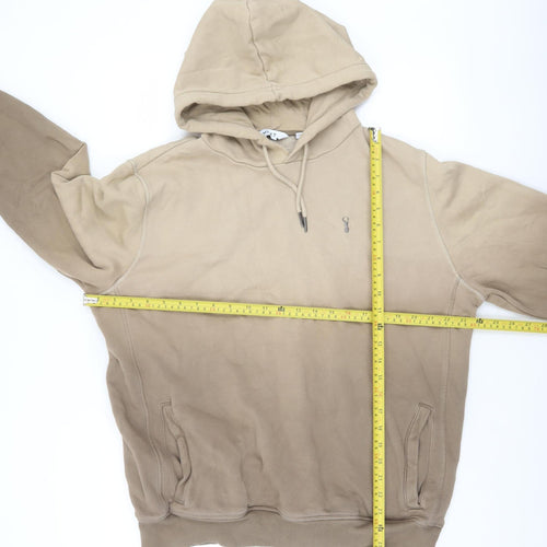 Next Men's Beige Pullover Hoodie M Regular Fit Fleece Sweatshirt