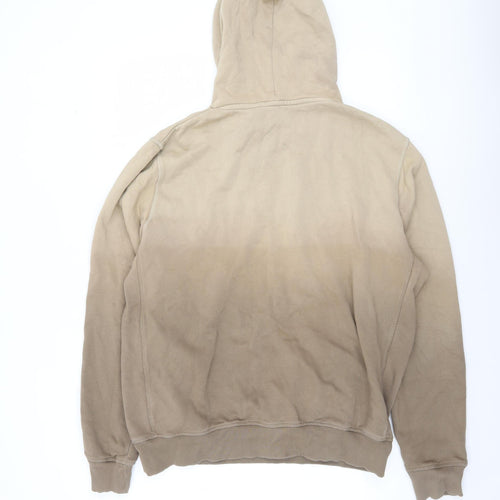 Next Men's Beige Pullover Hoodie M Regular Fit Fleece Sweatshirt
