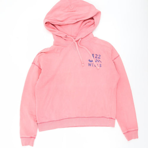 Jack Wills Womens Pink Hooded Pullover Hoodie UK 6 Cotton Blend Casual