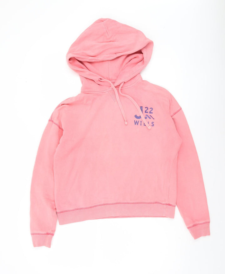 Jack Wills Womens Pink Hooded Pullover Hoodie UK 6 Cotton Blend Casual