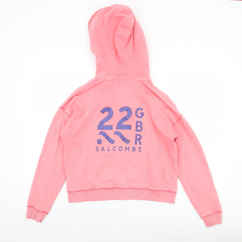 Jack Wills Womens Pink Hooded Pullover Hoodie UK 6 Cotton Blend Casual