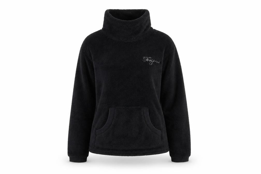 Front view of Trespass women’s black small pullover fleece sweatshirt