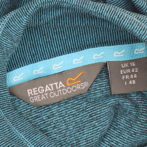 Regatta Great Outdoors Women Blue 1/2 Zip Pullover Sweatshirt UK 16