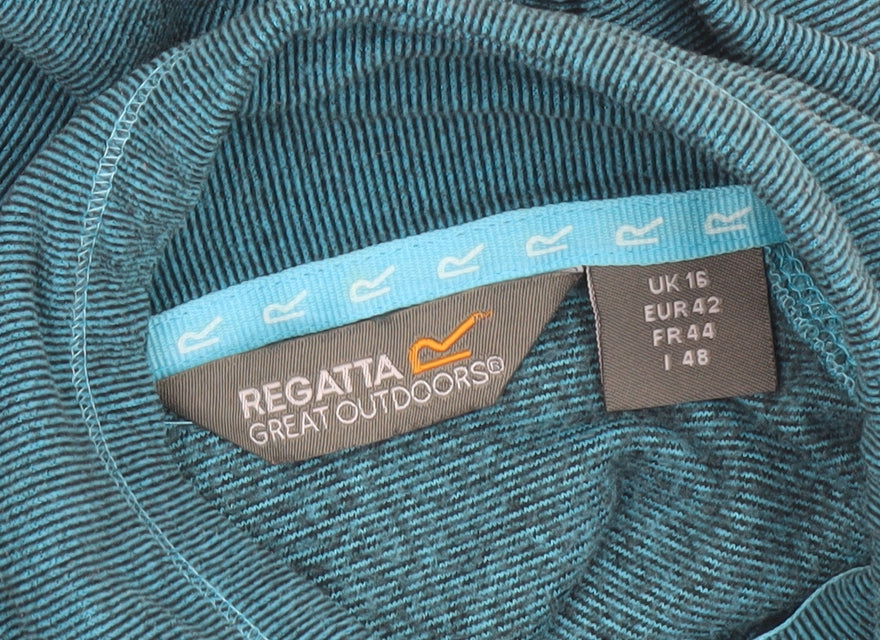 Regatta Great Outdoors Women Blue 1/2 Zip Pullover Sweatshirt UK 16