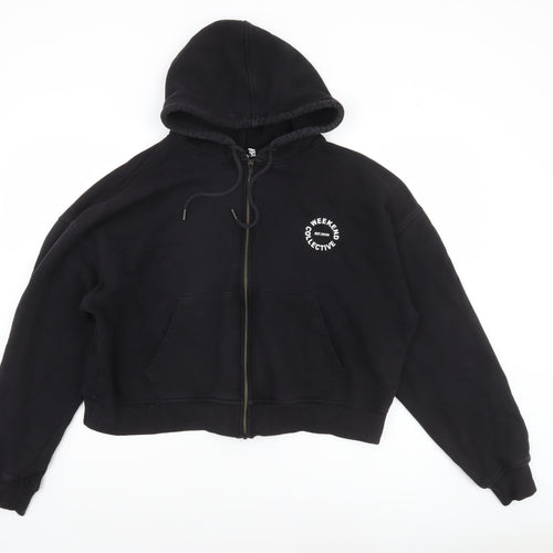 ASOS Weekend Collective Women's Black Full Zip Hoodie Size 12