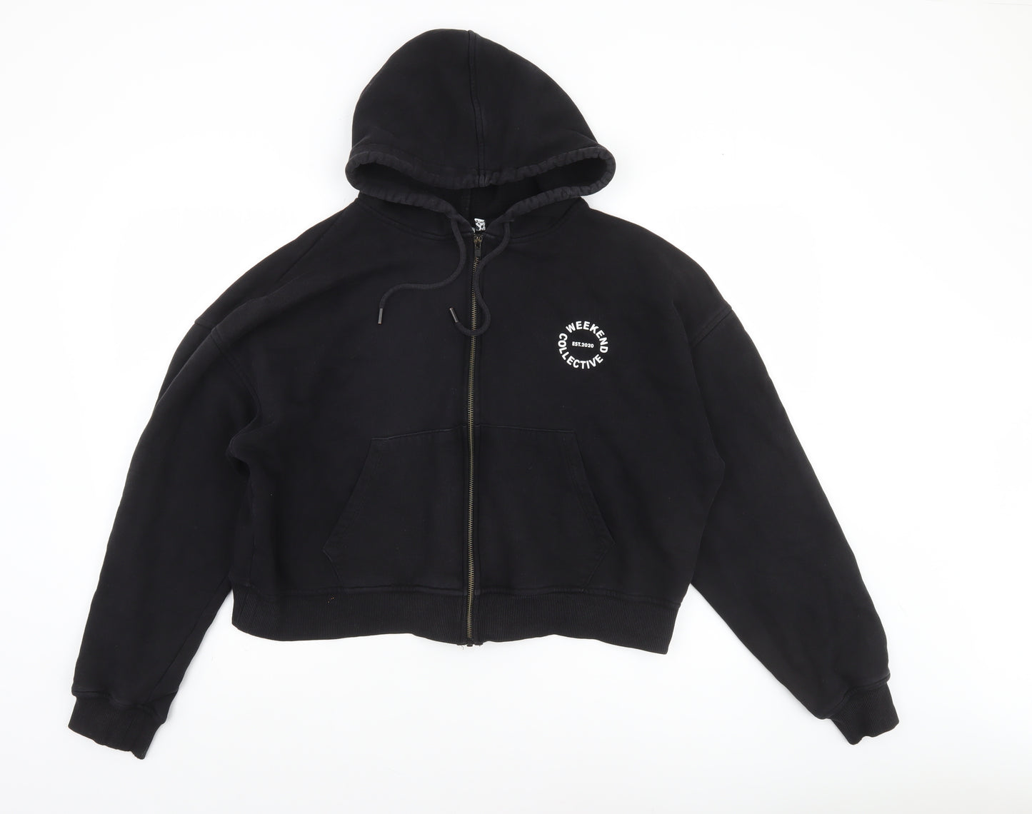 ASOS Weekend Collective Women's Black Full Zip Hoodie Size 12