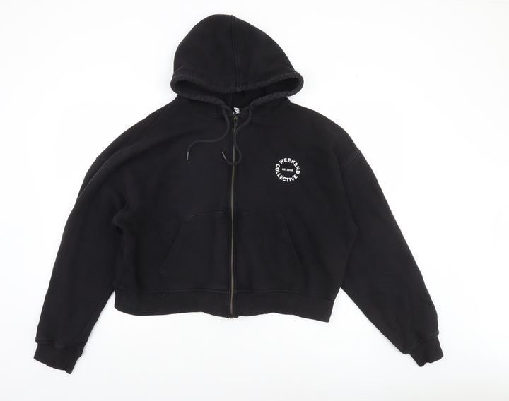 ASOS Weekend Collective Women's Black Full Zip Hoodie Size 12