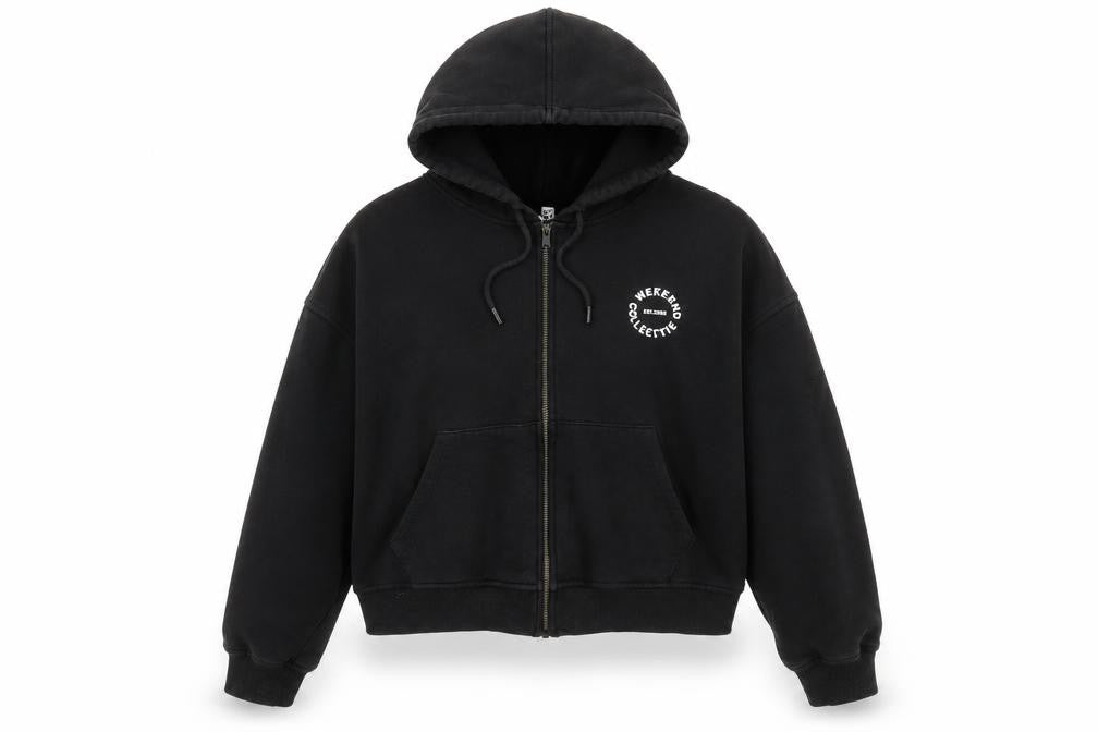 ASOS Weekend Collective Women's Black Full Zip Hoodie Size 12