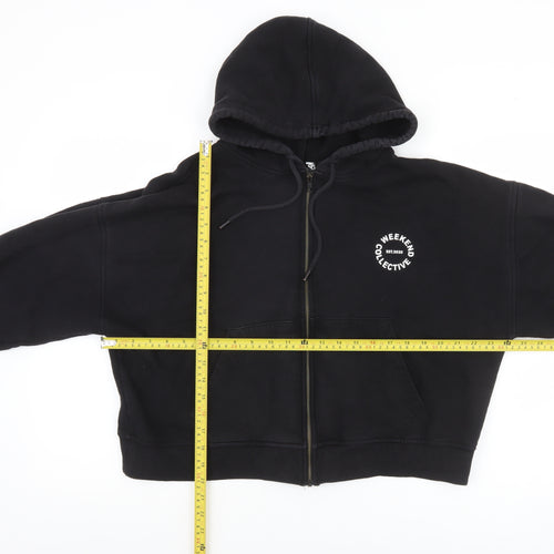 ASOS Weekend Collective Women's Black Full Zip Hoodie Size 12