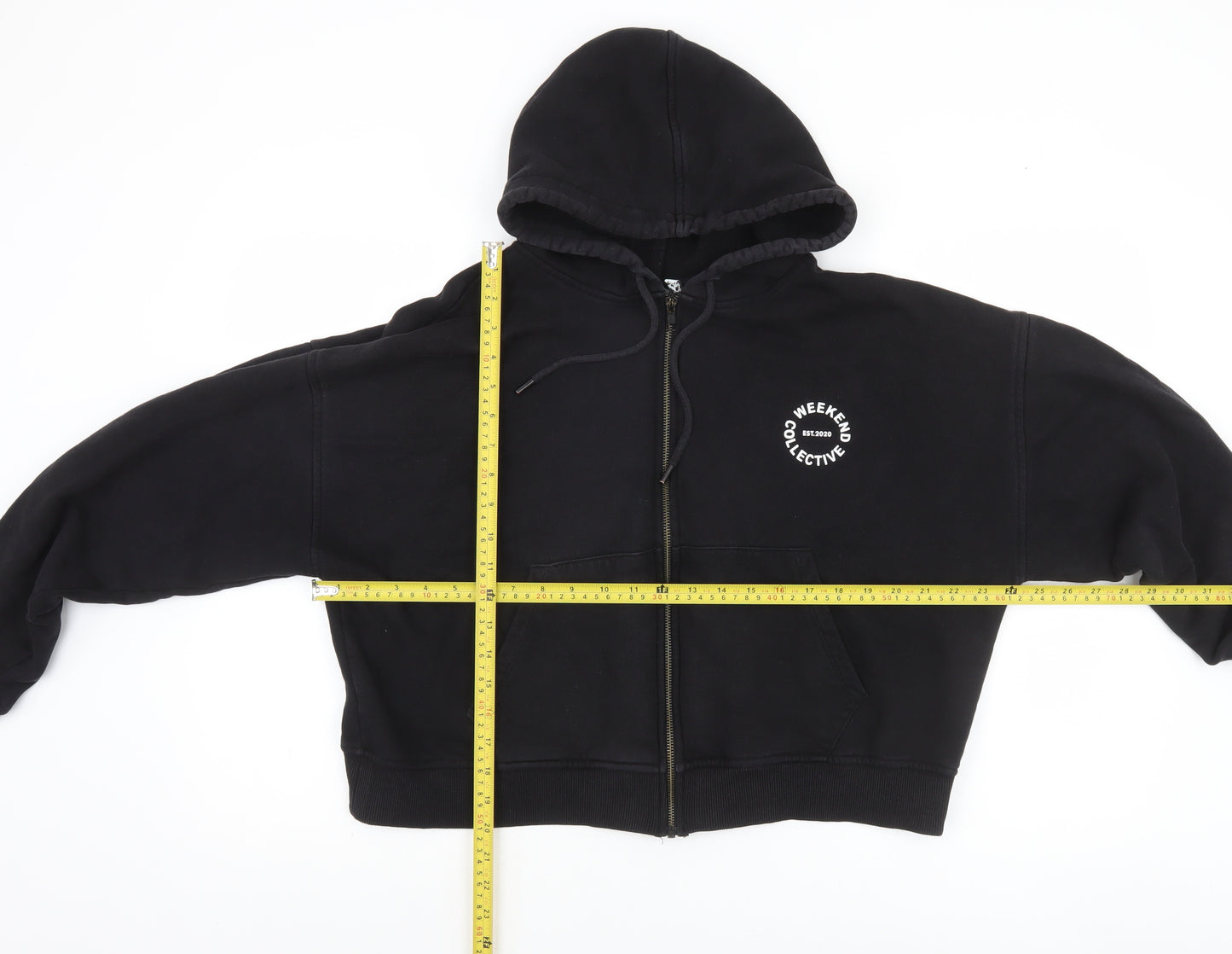ASOS Weekend Collective Women's Black Full Zip Hoodie Size 12
