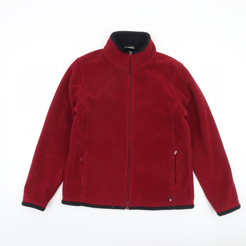 B.C. Clothing Women's Red Fleece Full Zip Jacket Size M