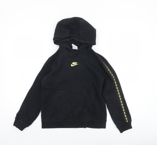 Nike Boys Black Pullover Hoodie M 10-11 Years Logo Sports Fleece
