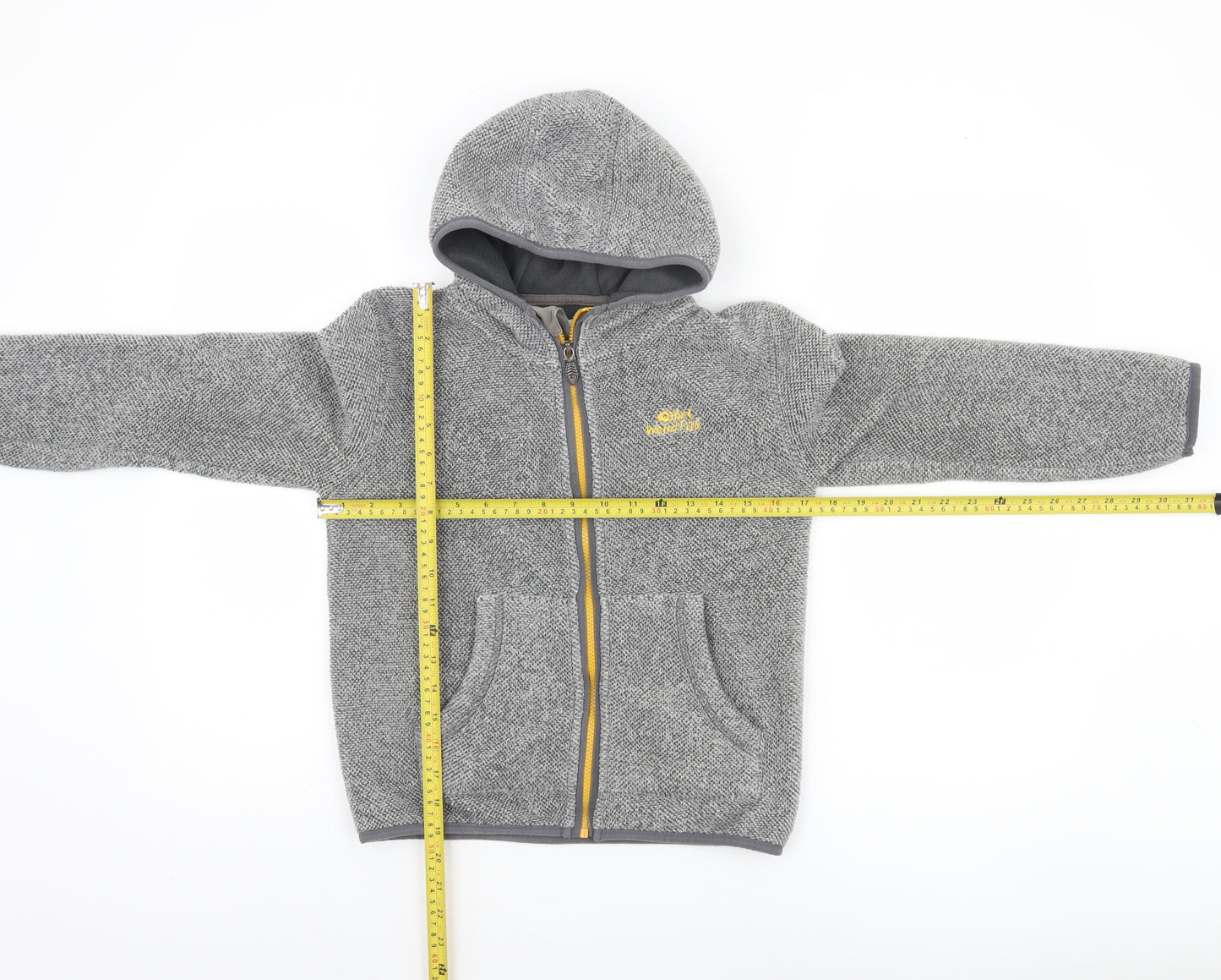 Weird Fish Boys Grey Full Zip Hoodie 9-10 Years Polyester Fleece Jacket