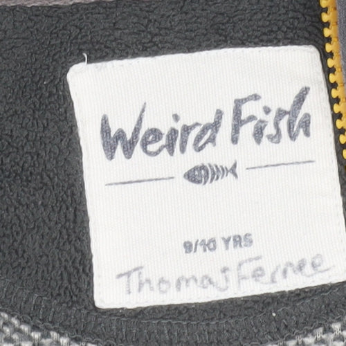 Weird Fish Boys Grey Full Zip Hoodie 9-10 Years Polyester Fleece Jacket