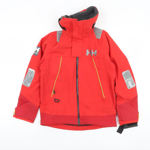 Helly Hansen Boys Red Waterproof Ski Jacket 8 Years Hooded Winter Coat