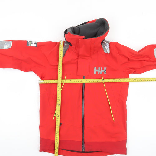 Helly Hansen Boys Red Waterproof Ski Jacket 8 Years Hooded Winter Coat