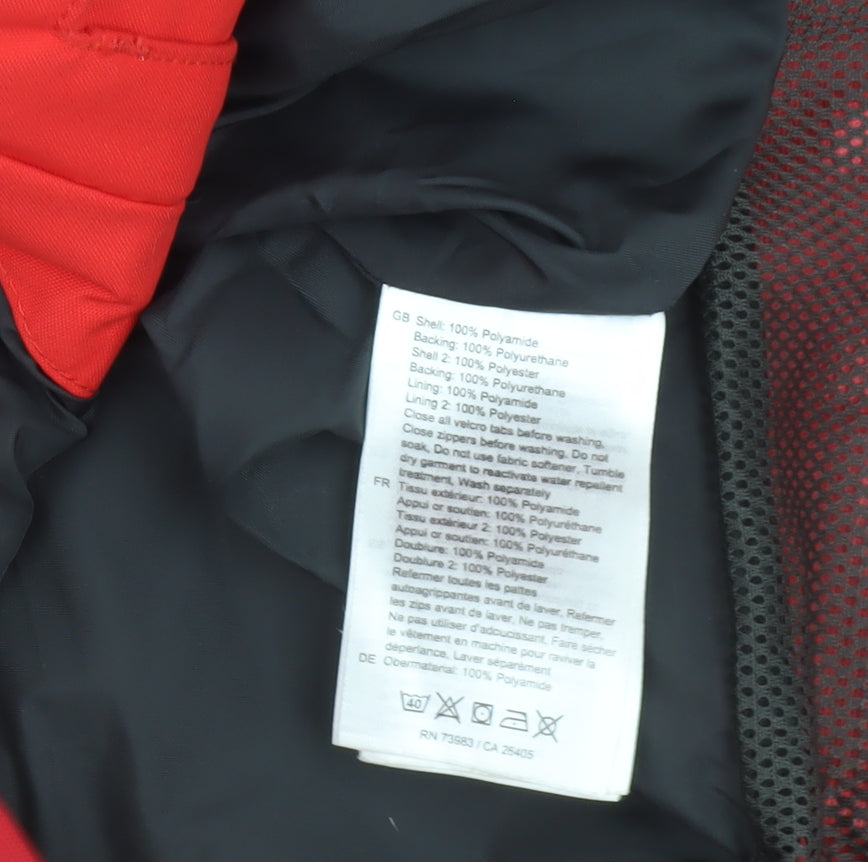 Helly Hansen Boys Red Waterproof Ski Jacket 8 Years Hooded Winter Coat