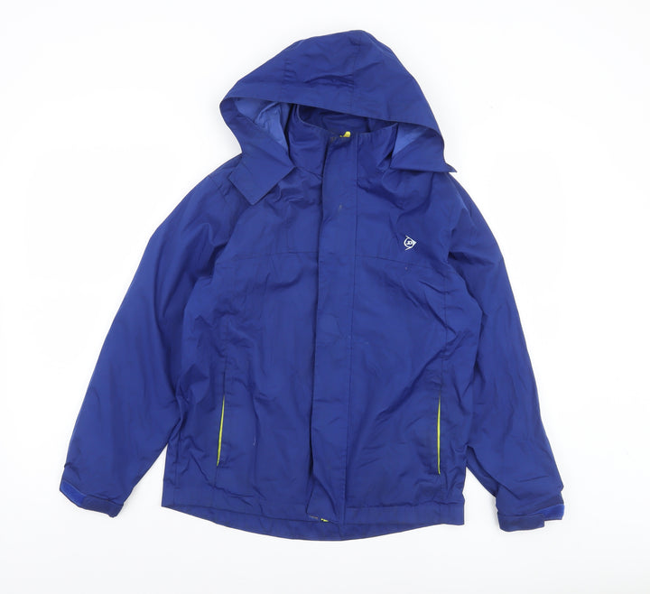 Dunlop Boys Blue Hooded Rain Coat Jacket 9-10 Years Regular Fit Waterproof