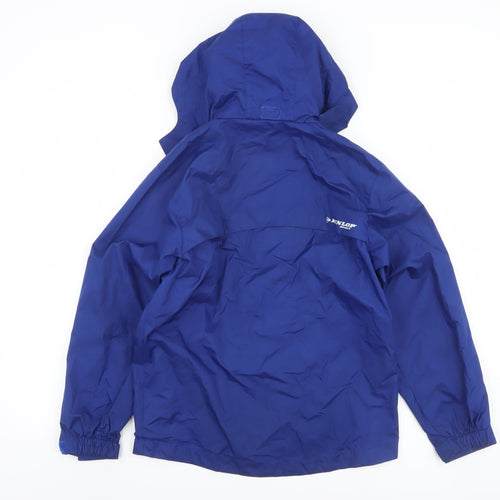 Dunlop Boys Blue Hooded Rain Coat Jacket 9-10 Years Regular Fit Waterproof