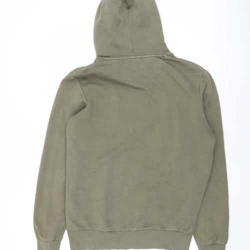 Jack & Jones Men's Green Small Pullover Hoodie with Logo Print