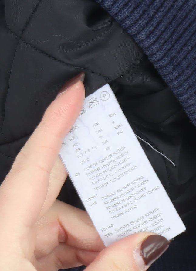 Eastpak Men’s Blue Wool Varsity Jacket Size S College Style